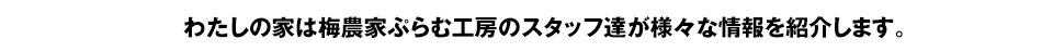 わたしの家は梅農家ぷらむ工房のスタッフ達が様々な情報を紹介します。