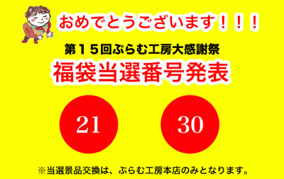 第15回ぷらむ工房大感謝祭福袋当選者発表