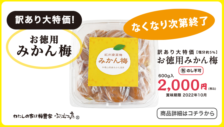 市場 梅製品5,400円 ぷらむ工房 以上で送料無料 税込 わたしの家は梅農家